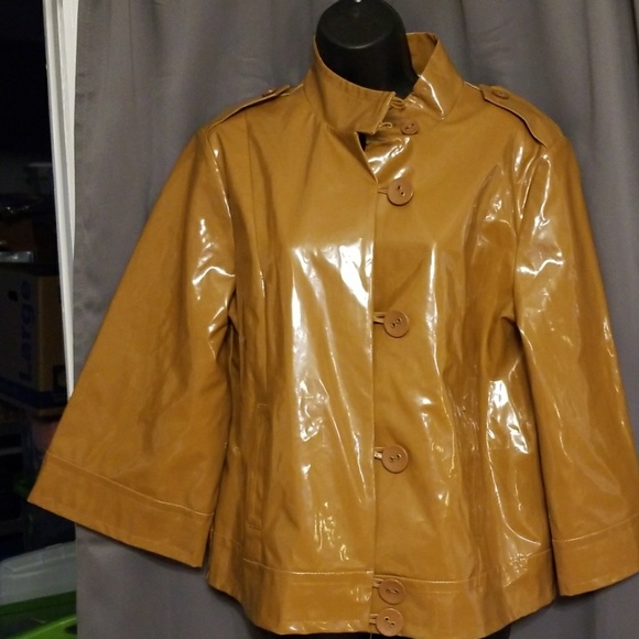 WD.NY Jackets & Blazers - W D .NY patent leather jacket size 12